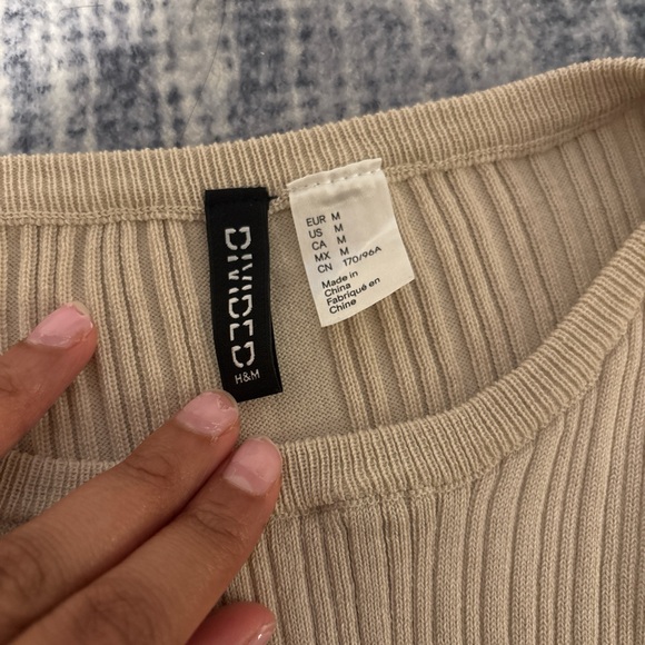 H&M Cream Ribbed Mini Dress - Picture 4 of 4